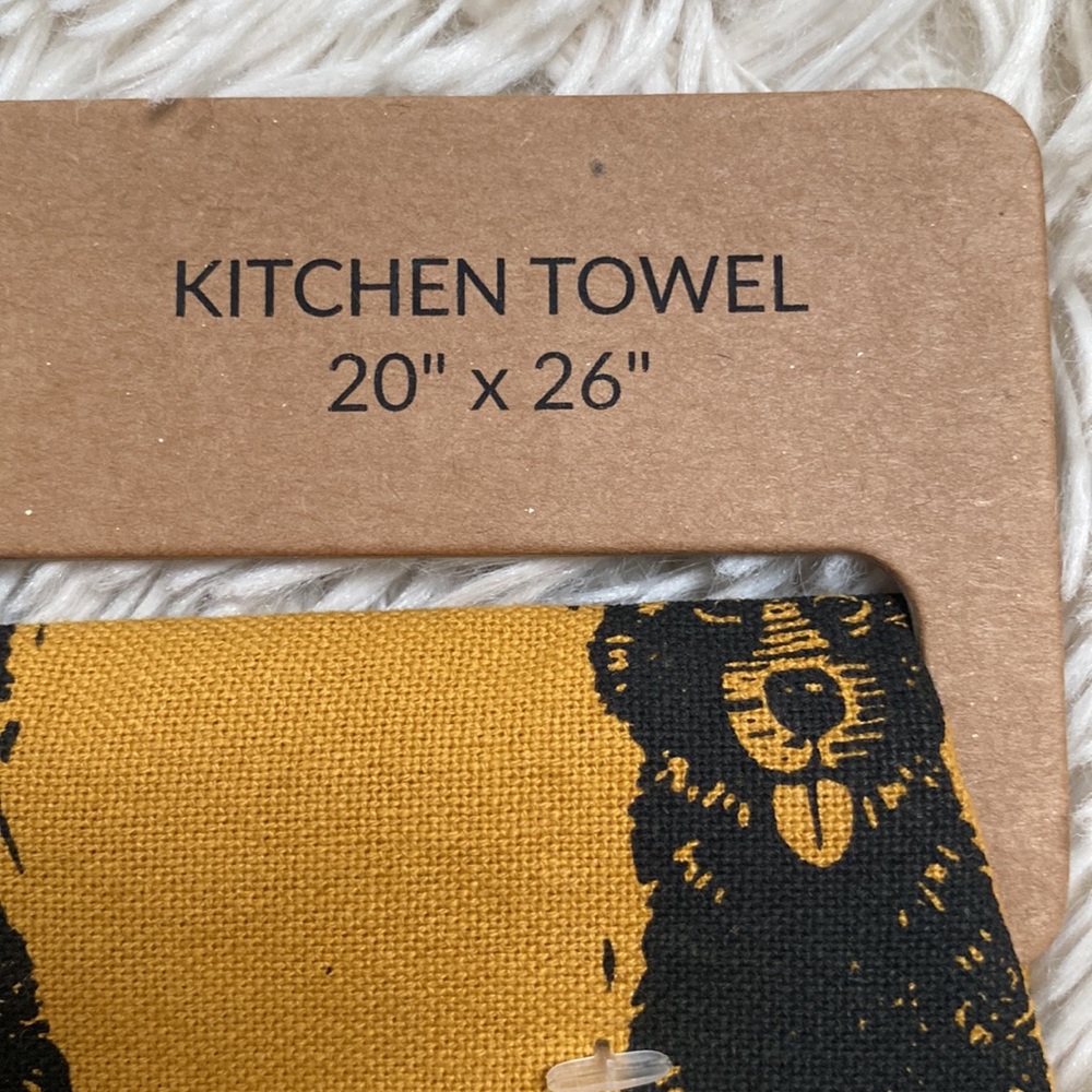 Primatives By Kathy Husky Kitchen Towel 💗 Mustard & Black - Picture 11 of 16